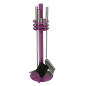 Serviteur de cheminée 3 pièces violet avec accessoires inox