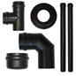 Pack raccordement noir Ø80mm pour conduit existant mural Ø80mm