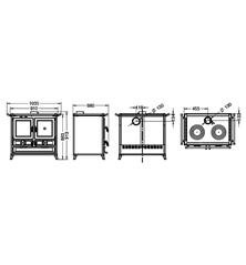 Cuisinière à bois Thermorossi Klara Evo gris anthracite