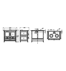 Cuisinière à bois Thermorossi Viola Evo Stone pierre ollaire
