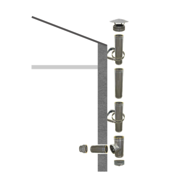 Kit création conduit isolé Ø150mm extérieur - 3m