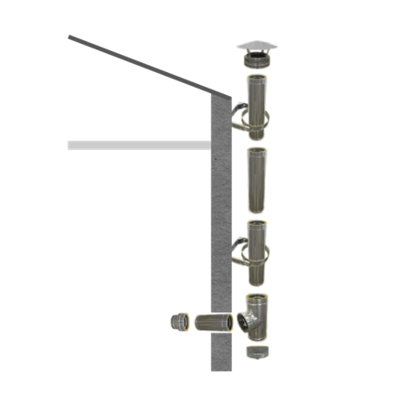 Kit création conduit isolé Ø150mm extérieur - 3m