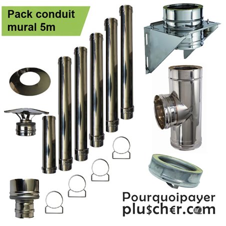 Kit création conduit isolé Ø150mm extérieur - 5m