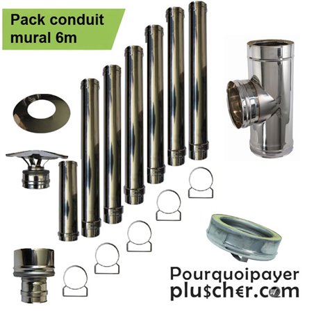 Kit création conduit isolé Ø150mm extérieur - 6m
