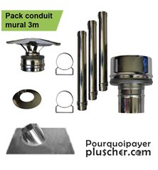 Kit création de conduit intérieur mural DP150 - 3m