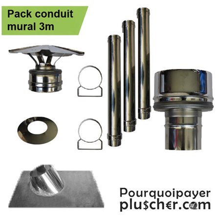 Kit création de conduit intérieur mural DP150 - 3m