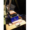 Barbecue nomade à granulés bleu