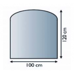 Plaque de sol forme F en verre clair - 1000 x 1200 mm