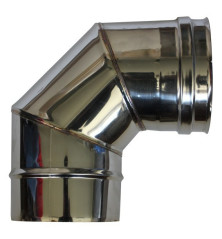 Coude à 90° simple paroi inox  - Ø 130