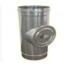 Té avec trappe de nettoyage simple paroi inox Ø 130