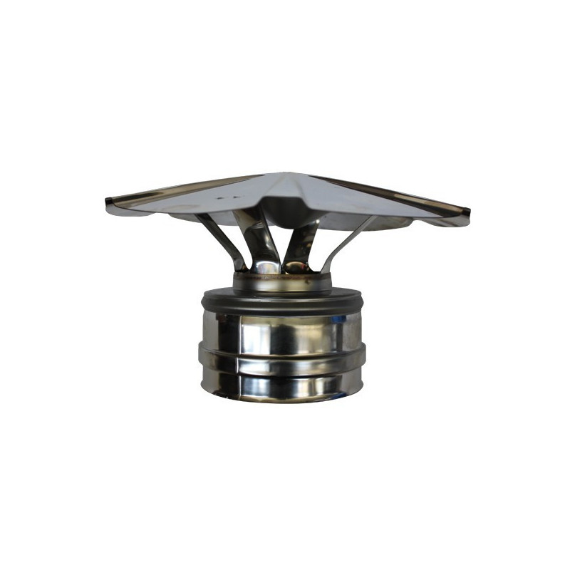 Chapeau chinois simple paroi inox femelle - Ø 100