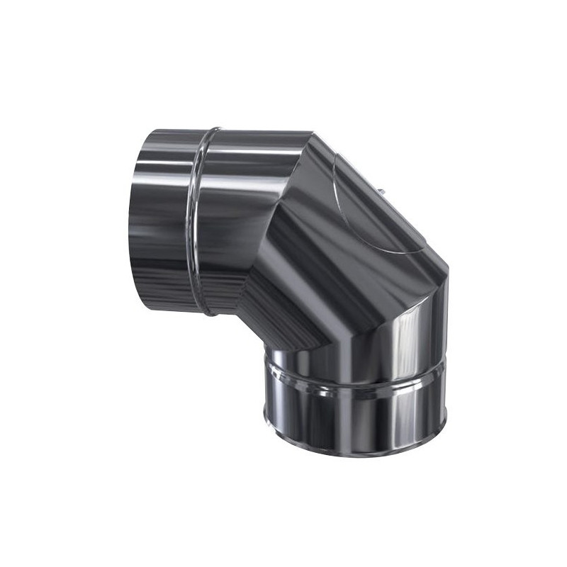 Coude à 90° double paroi isolée avec trappe d'inspection - Ø int/ext: 150-200