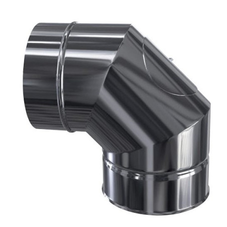 Coude à 90° double paroi isolée avec trappe d'inspection - Ø int/ext: 150-200