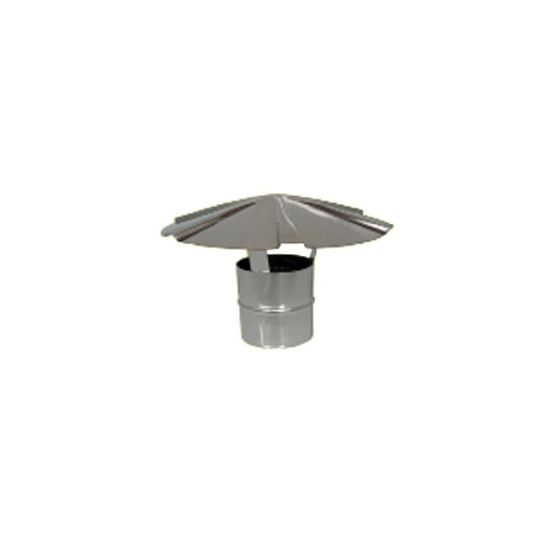 Chapeau chinois simple paroi inox mâle - Ø 80