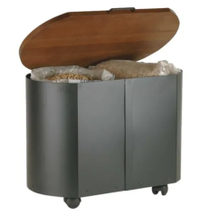 Corbeille à bois ou à pellets sur roulettes