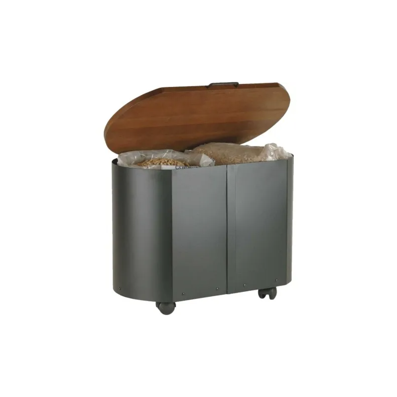 Corbeille à bois ou à pellets sur roulettes
