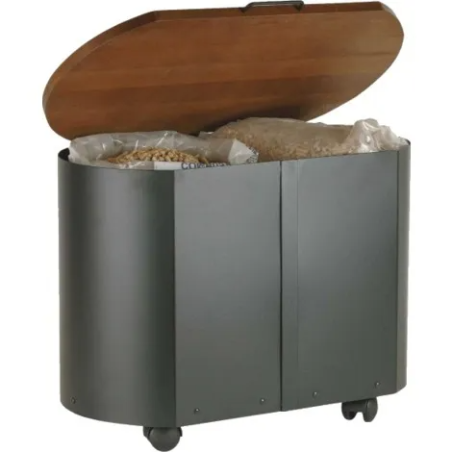 Corbeille à bois ou à pellets sur roulettes