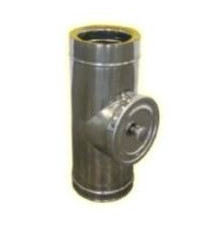 Té d'inspection pour conduit haute température double paroi isolée - Ø int/ext: