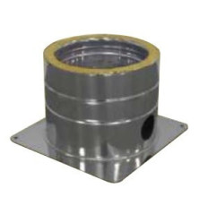 Plaque de départ double paroi isolée avec évacuation latérale - Ø int/ext: 150-2