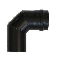 Coude à 90° noir avec trappe d'inspection - Ø 80