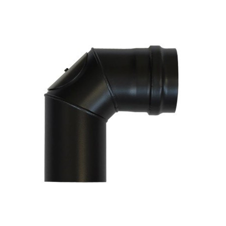 Coude à 90° noir avec trappe d'inspection - Ø 80