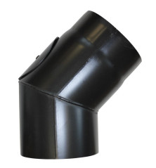Coude à 45° avec trappe acier noir - Ø 150