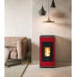 Poêle à pellet étanche Termovana SOFIA 9.0 Rouge/Chrome