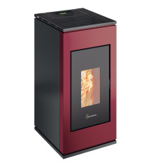Poêle à pellet étanche Termovana SOFIA 9.0 Rouge/Chrome