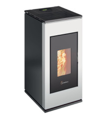 Poêle à pellet étanche Termovana SOFIA 9.0 Blanc/Chrome