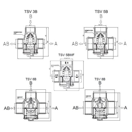 Vanne de charge thermique TSV1 DN25 tarée à 55°C
