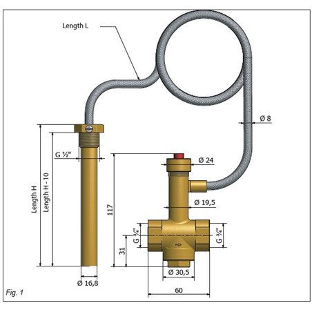Soupape de sécurité thermique d'écoulement G3/4F , 97°C BVRS1.3