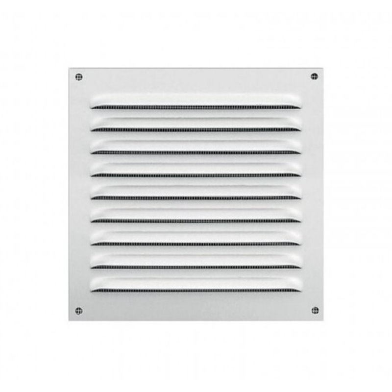 Lot de 5 grilles aluminium laquées blanc avec moustiquaire 30x30 cm - Ep 0,8