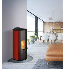 Poêle à pellet étanche Termovana LOUVRE/LISA 9.0 Rouge