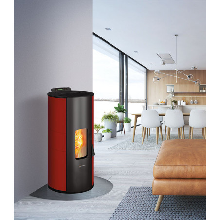 Poêle à pellet étanche Termovana LOUVRE/LISA 9.0 Rouge