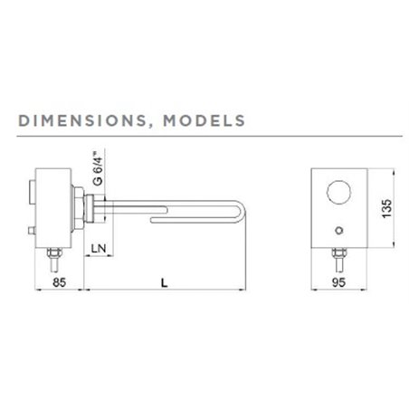 Résistance 3 kW avec aquastat de sécurité pour ballon