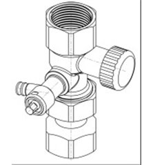 Raccord d'arrêt pour vase d'expansion ¾'' avec vidange