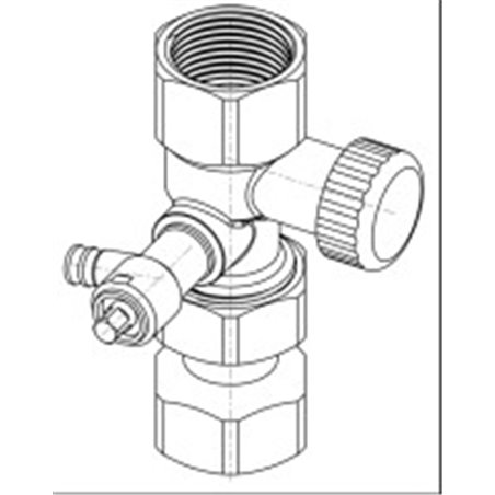 Raccord d'arrêt pour vase d'expansion ¾'' avec vidange