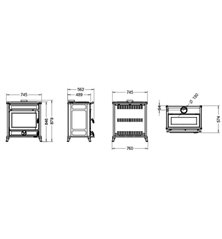 Poêle cuisinière à bois Thermorossi Agora